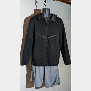 Russel Fusion Black Full Zip Hoodie Softshell Jacket Athletic Activewear Medium